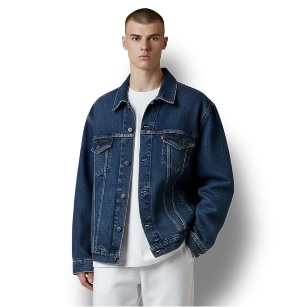 Levi's Mens Denim Trucker Jacket Classic Retro Western Cowboy Workwear Blue XXL